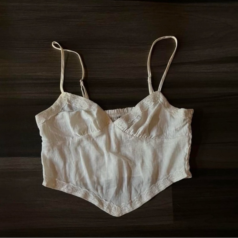white laced shirt.